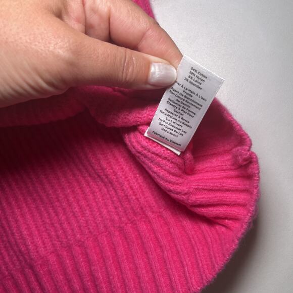 Talbots Sweater Womens Plus Size 3X Pink Ribbed Wool Blend 1/2 Button Up NWOT - Picture 9 of 11